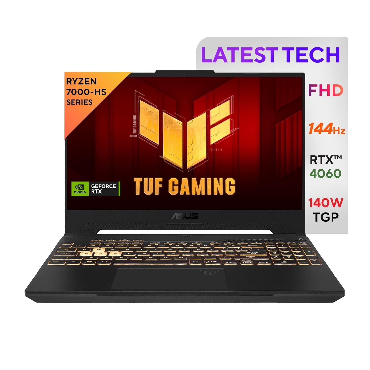 ASUS TUF Gaming A15 with Ryzen 7 7735HS and RTX 4060 – rugged option in the Best Gaming Laptops Under Rs 1 Lakh in 2025 list
