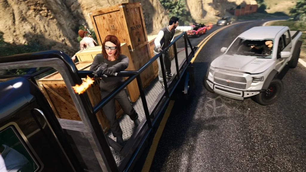 Inside the new car wash business from GTA Online: Money Fronts, showing new characters and gameplay elements.