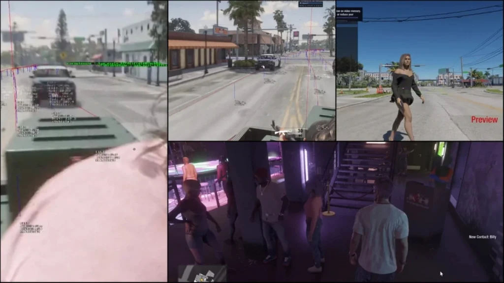 GTA 6 featured image showing Vice City skyline at night with silhouettes of Lucia and Jason, labeled 'GTA 6 Leaks & Rumors: Live Updates