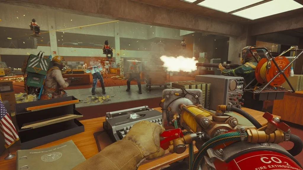 Intense first-person shooter gameplay from FBC: Firebreak, a new addition to the PS Plus June 2025 catalog.