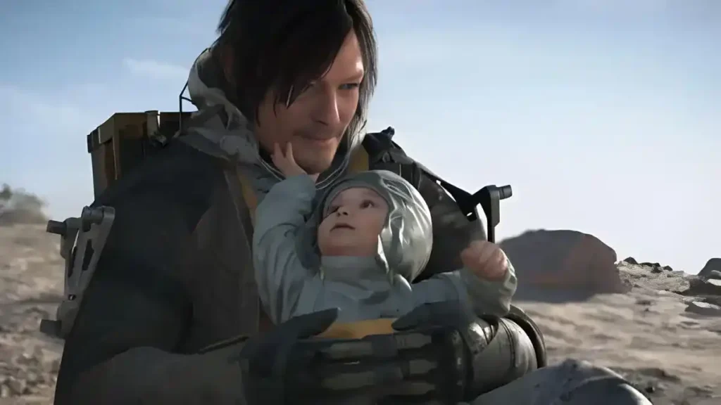 Official key art for Death Stranding 2: On the Beach, showing an older Sam Porter Bridges with Lou. | How Long Does It Take to Finish Death Stranding 2? Campaign Length & Quest List Revealed