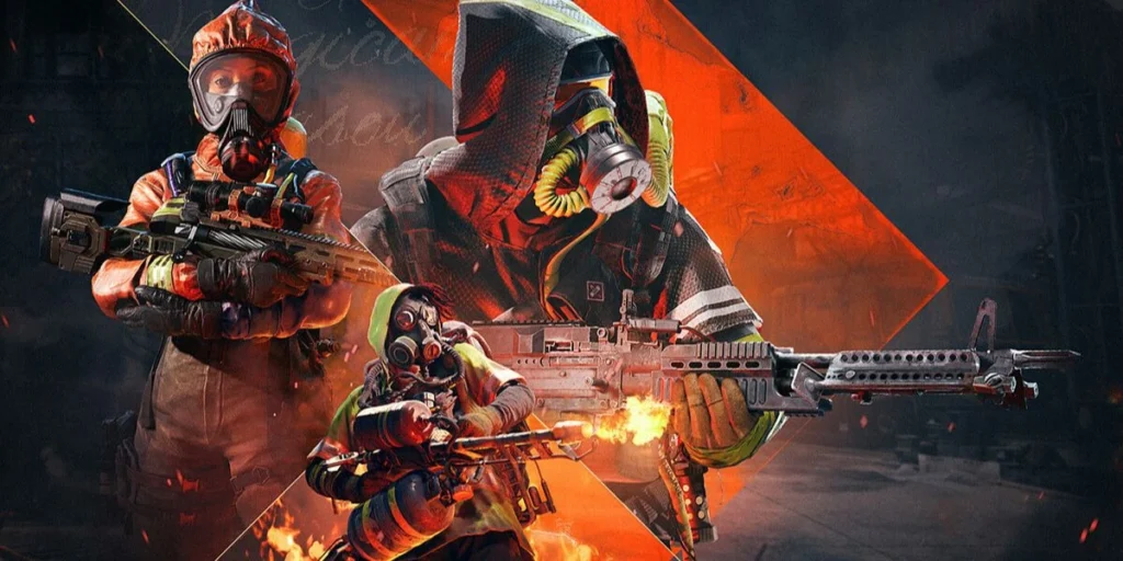 Official key art for the now-defunct shooter XDefiant shutdown, featuring characters from different Ubisoft franchises.